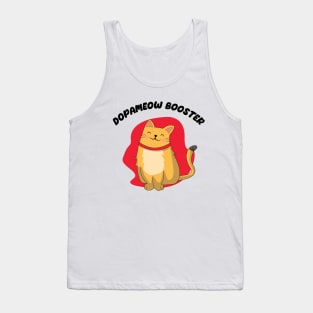 Dopameow Booster Funny Cute Cat. Novelty funny kitty design, for cat and pet parents - Yellow cat version Tank Top